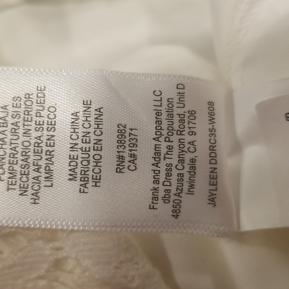 💕DRESS THE POPULATION💕 Jayleen Floral Lace Midi Dress ~ Off White XL NWT - Picture 11 of 11